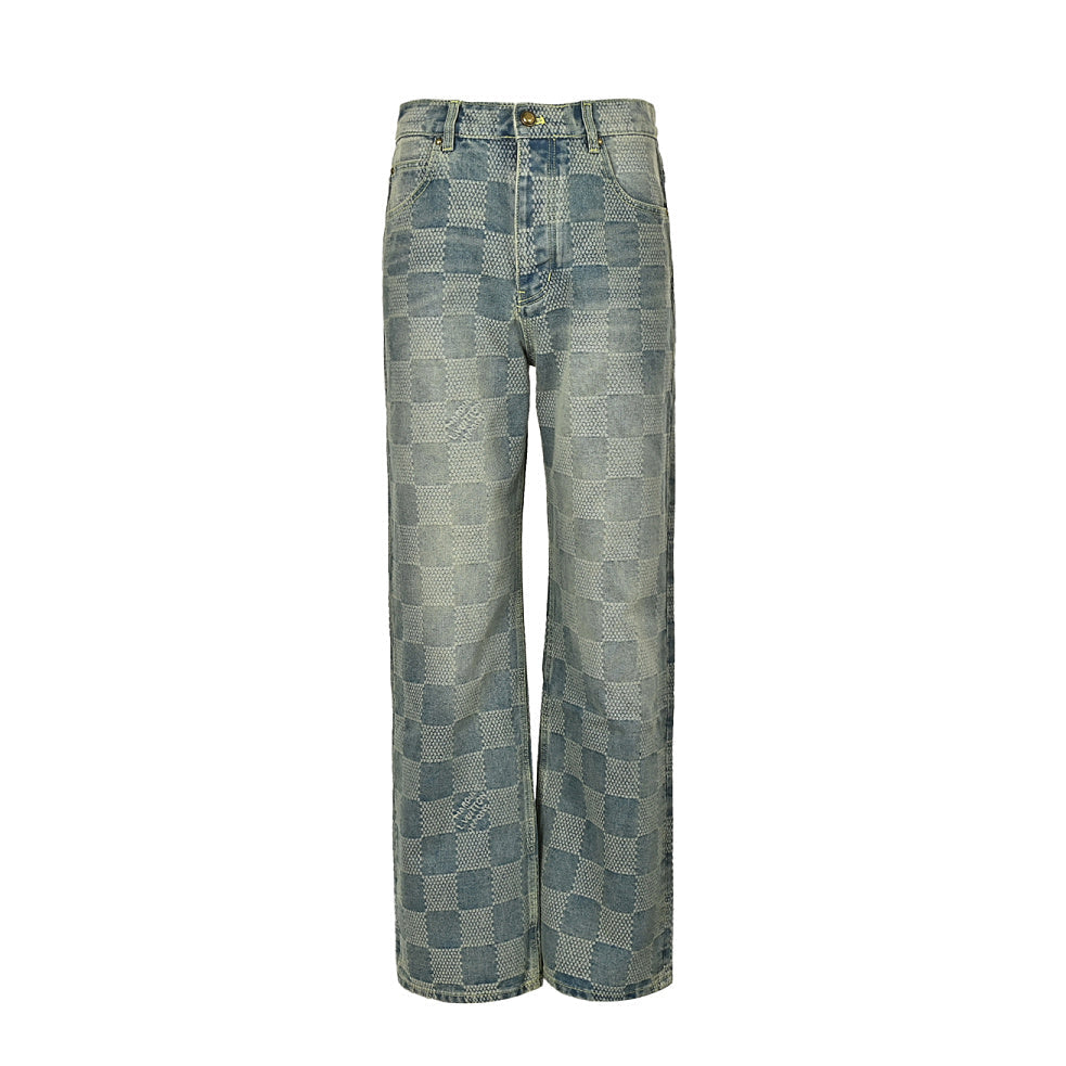 Louis Vuitton Damier-pattern jeans