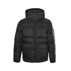 Fendi Hooded Down Jacket — Black, Yellow Logo Badge