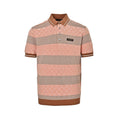Louis Vuitton 26SS Leather Tab Stripe & Checkerboard Knit Polo Shirt