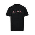 Louis Vuitton Script Signature Embroidered T-Shirt — Black / Rose