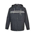 Prada Double-Stripe Hooded Zip Jacket — Black