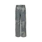 Louis Vuitton Monogram Jacquard Denim Jeans with Heart-Shaped Leather Patch