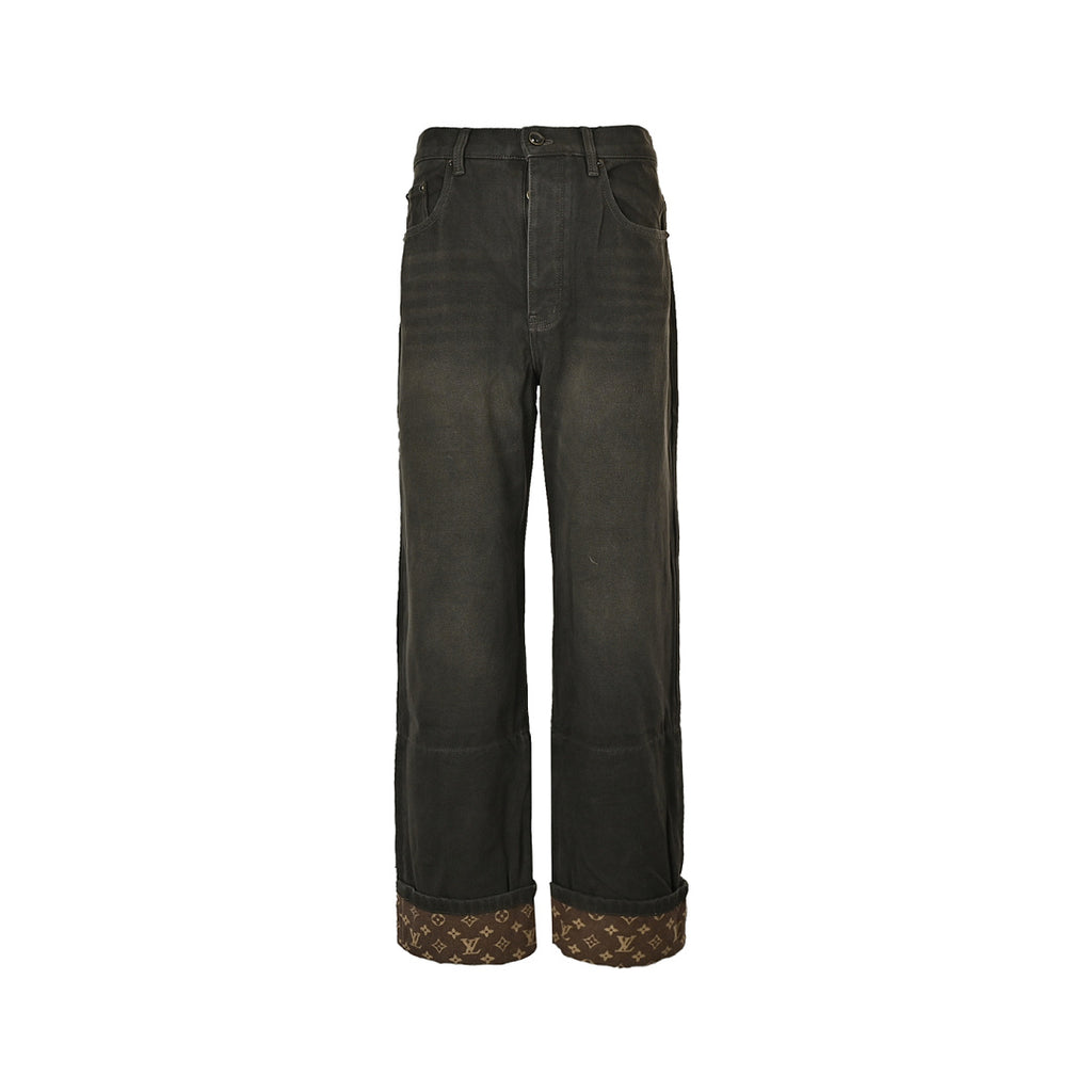 Louis Vuitton Monogram Jeans with Cuffed Hems