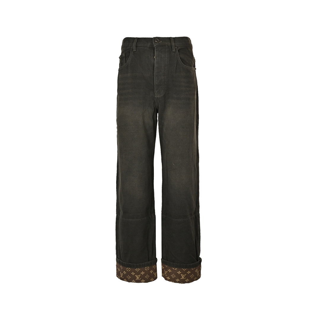 Louis Vuitton Monogram Jeans with Cuffed Hems