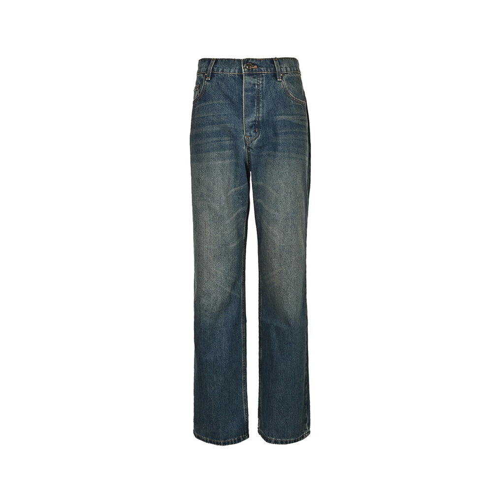 Louis Vuitton Leather-Back-Pocket Jeans