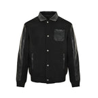 Prada Contrast-Panel Snap Jacket — Black