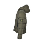 Stone Island Hooded Down Jacket — Olive Green, Compass Badge
