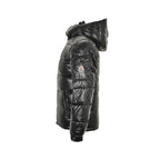 Moncler Glossy Hooded Down Jacket — Single Zip Front