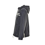 Prada Double-Stripe Hooded Zip Jacket — Black
