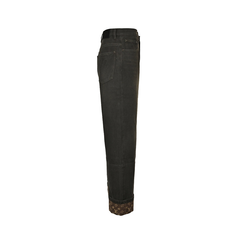 Louis Vuitton Monogram Jeans with Cuffed Hems