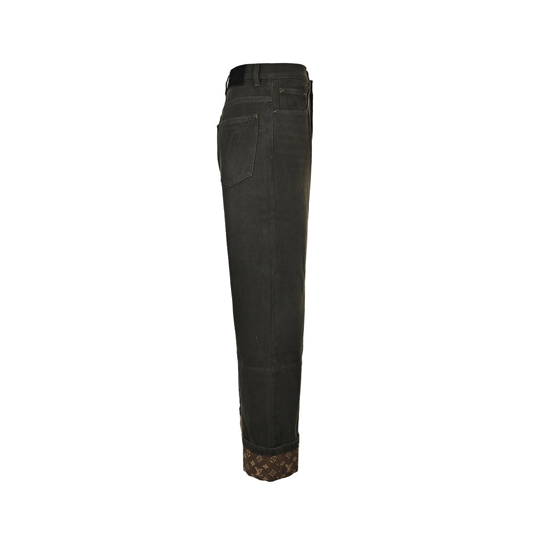 Louis Vuitton Monogram Jeans with Cuffed Hems