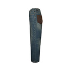 Louis Vuitton Leather-Back-Pocket Jeans