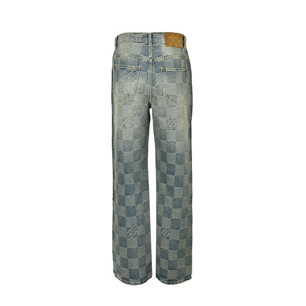 Louis Vuitton Damier-pattern jeans