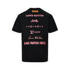 Louis Vuitton Script Signature Embroidered T-Shirt — Black / Rose