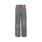Louis Vuitton Monogram Jacquard Denim Jeans with Heart-Shaped Leather Patch