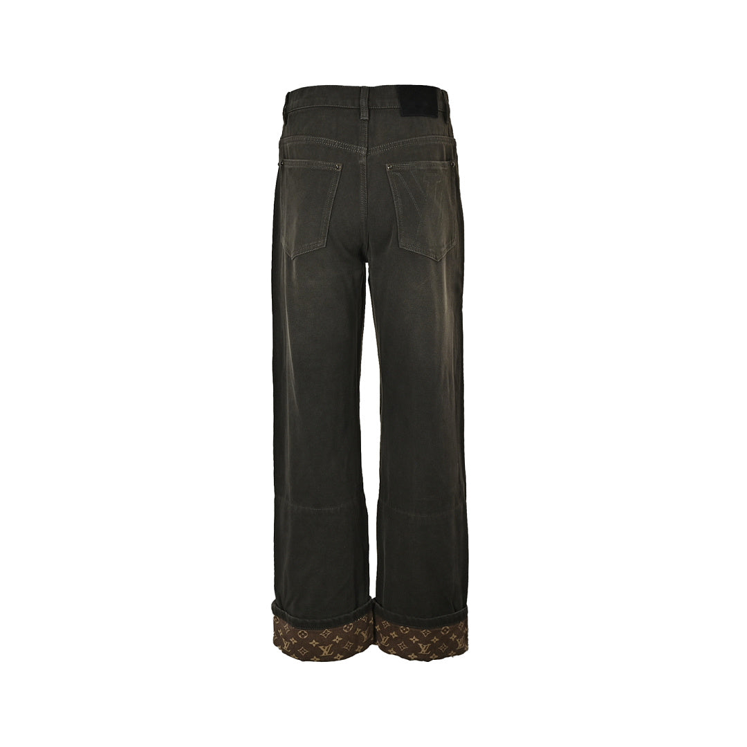 Louis Vuitton Monogram Jeans with Cuffed Hems