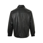 Prada Glossy Snap-Front Shirt Jacket — Black