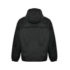 Prada Tonal Logo Hooded Zip Jacket — Black
