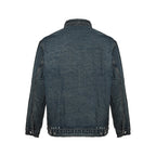 Prada Vintage-Wash Denim Zip Jacket — Charcoal Black
