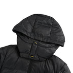 Fendi Hooded Down Jacket — Black, Yellow Logo Badge