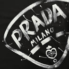 Prada Milano Graphic Long-Sleeve T-Shirt — Black