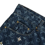 Louis Vuitton Monogram Jacquard Jeans with Daisy Embroidery