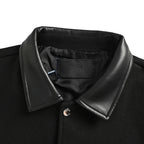 Prada Contrast-Panel Snap Jacket — Black