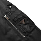 Prada Utility Bomber Jacket with Triangle Logo — Black