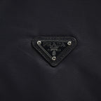 Prada Mixed-Material Triangle Logo Zip Jacket — Black