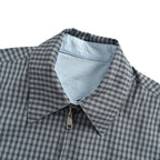 Prada Reversible Check Zip Jacket — Grey / Light Blue