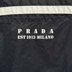Prada Double-Stripe Hooded Zip Jacket — Black