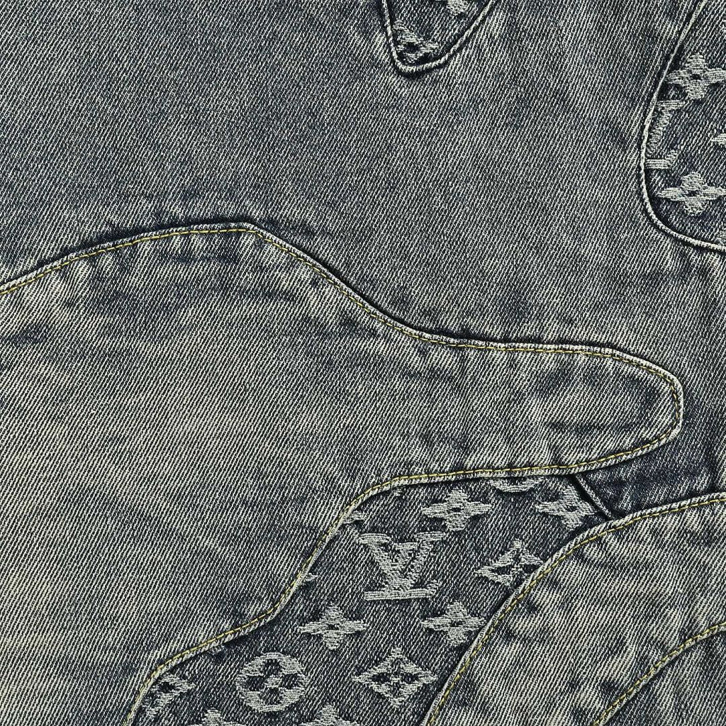 Louis Vuitton Monogram Jacquard Denim Jeans with Heart-Shaped Leather Patch