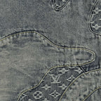 Louis Vuitton Monogram Jacquard Denim Jeans with Heart-Shaped Leather Patch