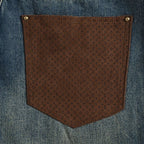 Louis Vuitton Leather-Back-Pocket Jeans