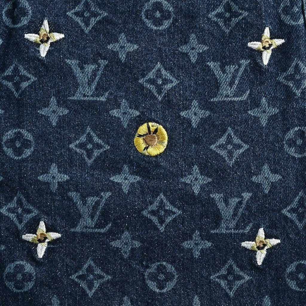 Louis Vuitton Monogram Jacquard Jeans with Daisy Embroidery