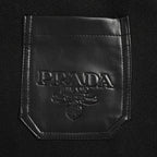 Prada Contrast-Panel Snap Jacket — Black