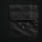 Prada Contrast-Pocket Crewneck Sweatshirt — Black