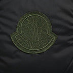 Moncler Matte Hooded Down Jacket — Oversized Logo Badge Snap Front