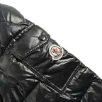 Moncler Glossy Hooded Down Jacket — Single Zip Front