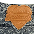 Louis Vuitton Monogram Jacquard Denim Jeans with Heart-Shaped Leather Patch