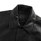 Prada Glossy Snap-Front Shirt Jacket — Black