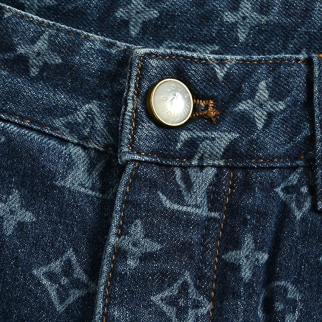 Louis Vuitton Monogram Jacquard Jeans with Daisy Embroidery