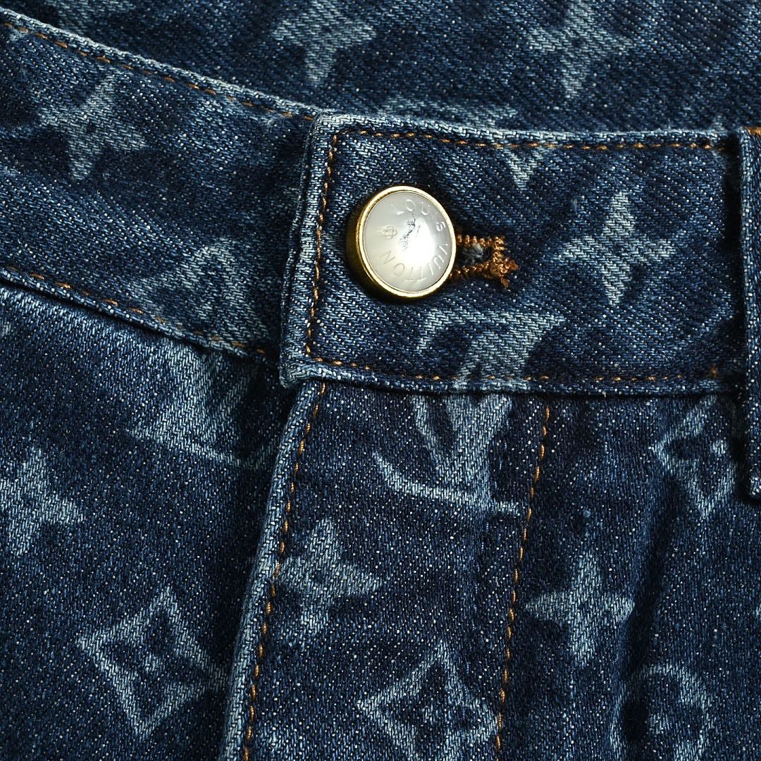 Louis Vuitton Monogram Jacquard Jeans with Daisy Embroidery