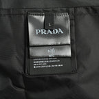 Prada Tonal Logo Hooded Zip Jacket — Black