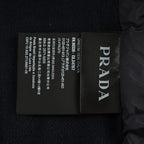 Prada Mixed-Material Triangle Logo Zip Jacket — Black