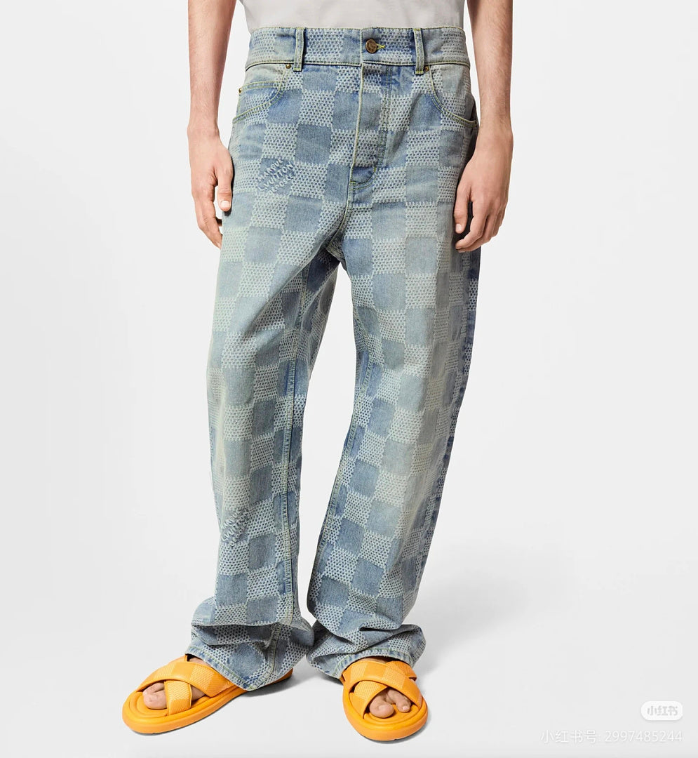 Louis Vuitton Damier-pattern jeans