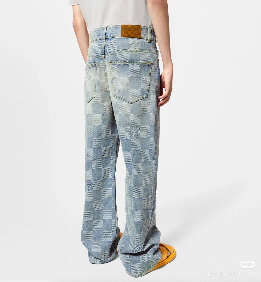 Louis Vuitton Damier-pattern jeans