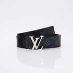 Louis Vuitton Black Monogram Belt – Silver LV Initiales Buckle