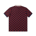 Gucci GG Monogram Polo Shirt | Navy & Red
