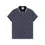 Gucci Horsebit Print Polo Shirt | Navy & White